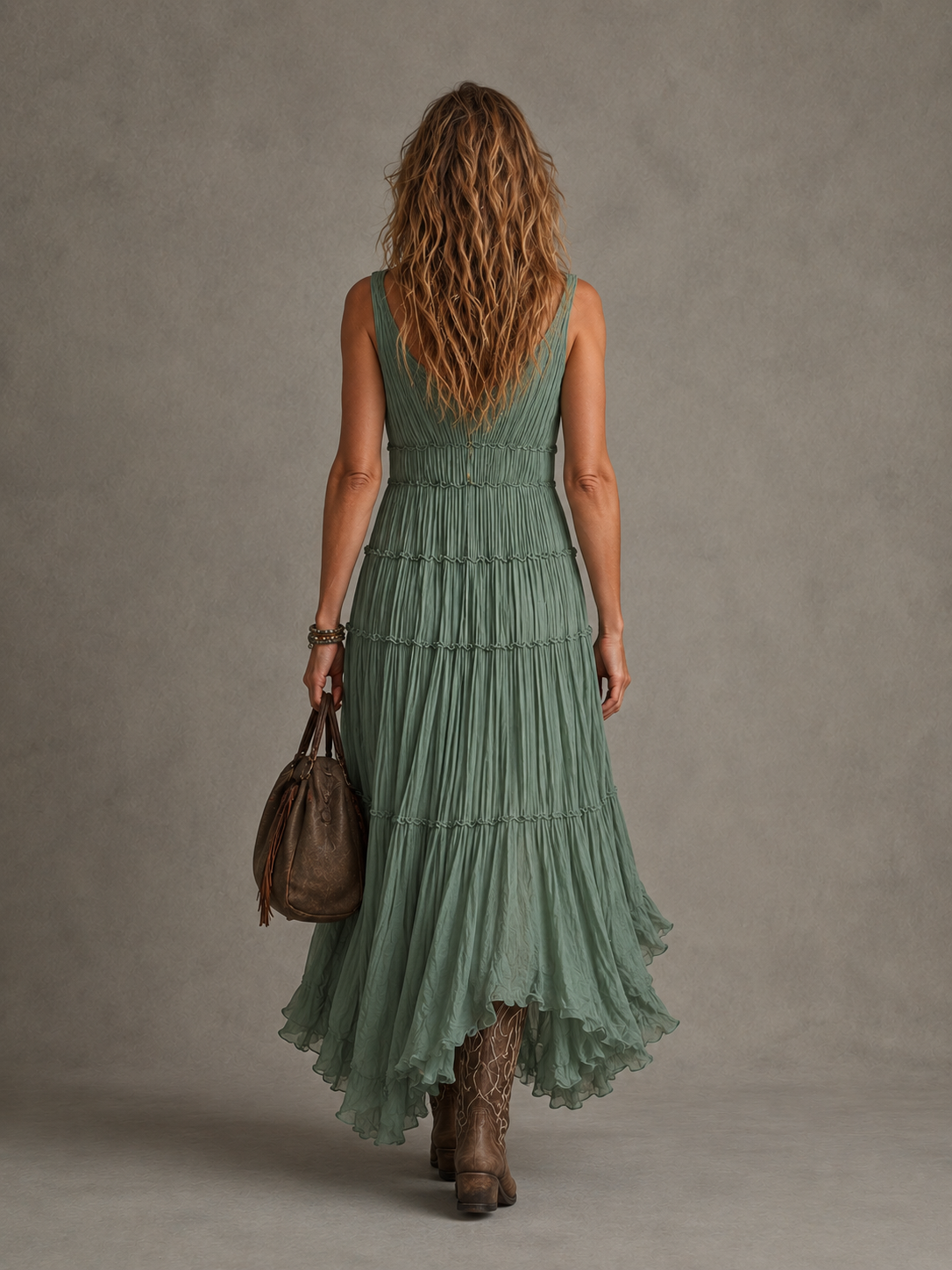 Ava | Gathered V-Neck Maxi Dress for Women