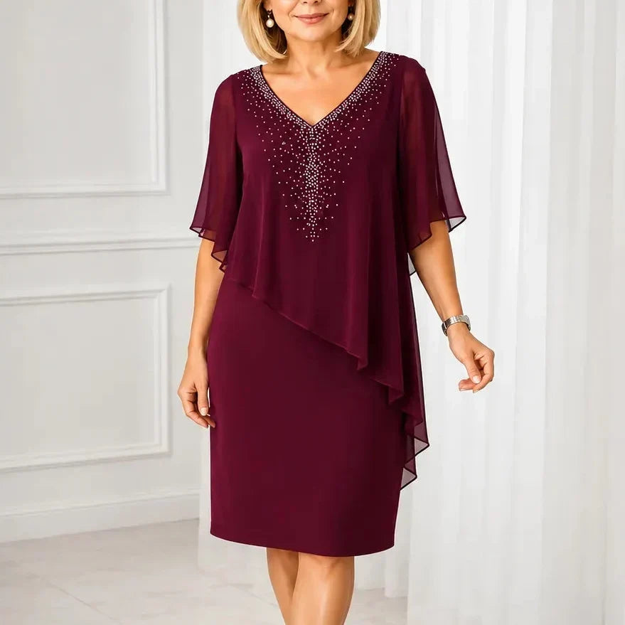 Lynda | Draped Overlay Dress