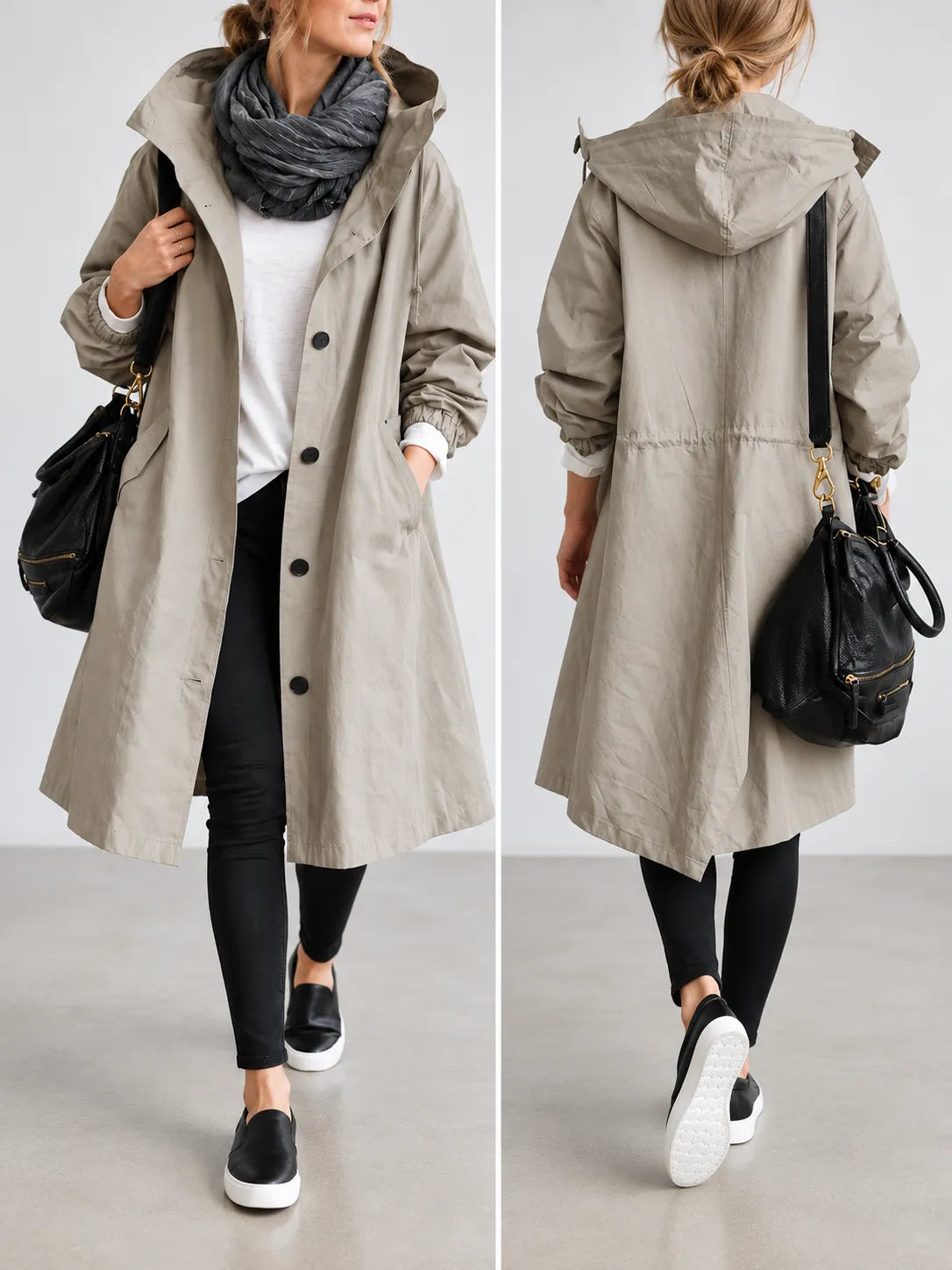 Maisie | Oversized Hooded Button-Front Coat