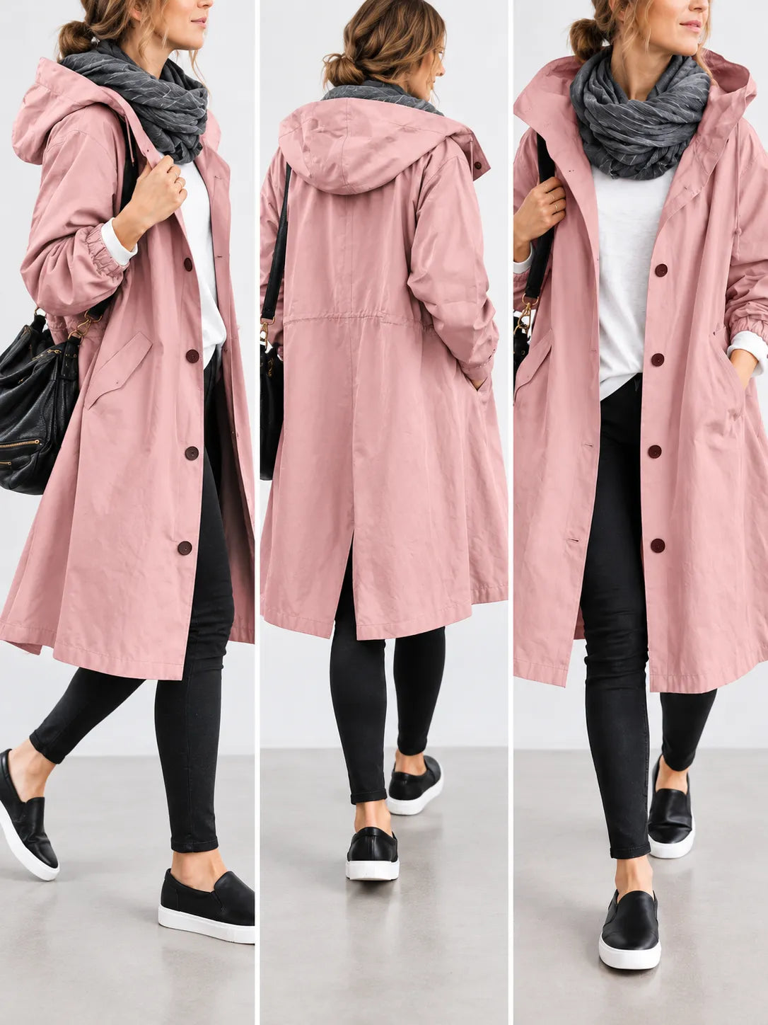 Maisie | Oversized Hooded Button-Front Coat