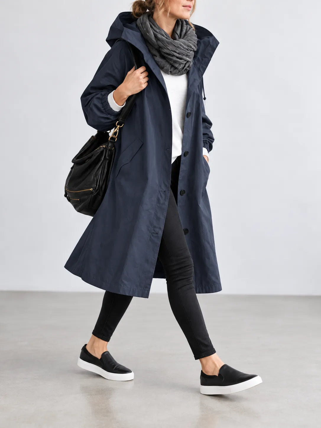 Maisie | Oversized Hooded Button-Front Coat