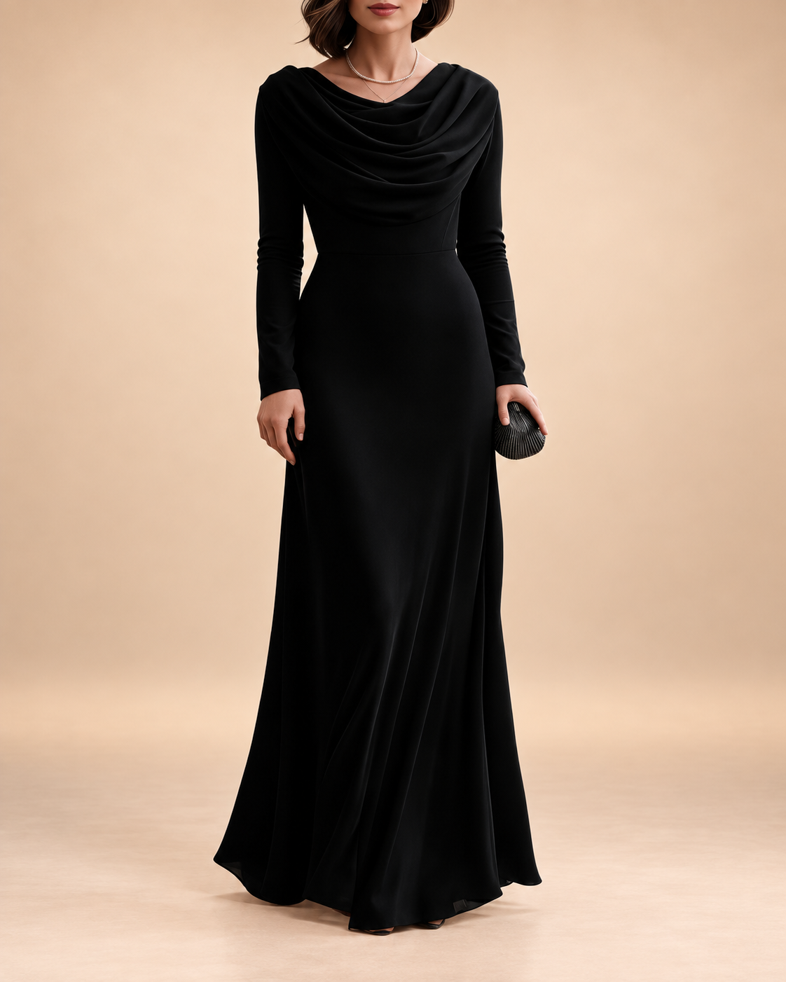 The Celeste Draped Maxi Dress – Sophisticated Elegance with a Graceful Feminine Silhouette