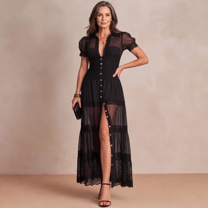 Sophia | Sheer Lace Maxi Dress for Women