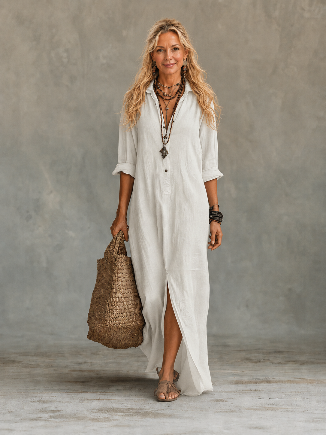 Vivienne | Button-Down Maxi Dress for Women