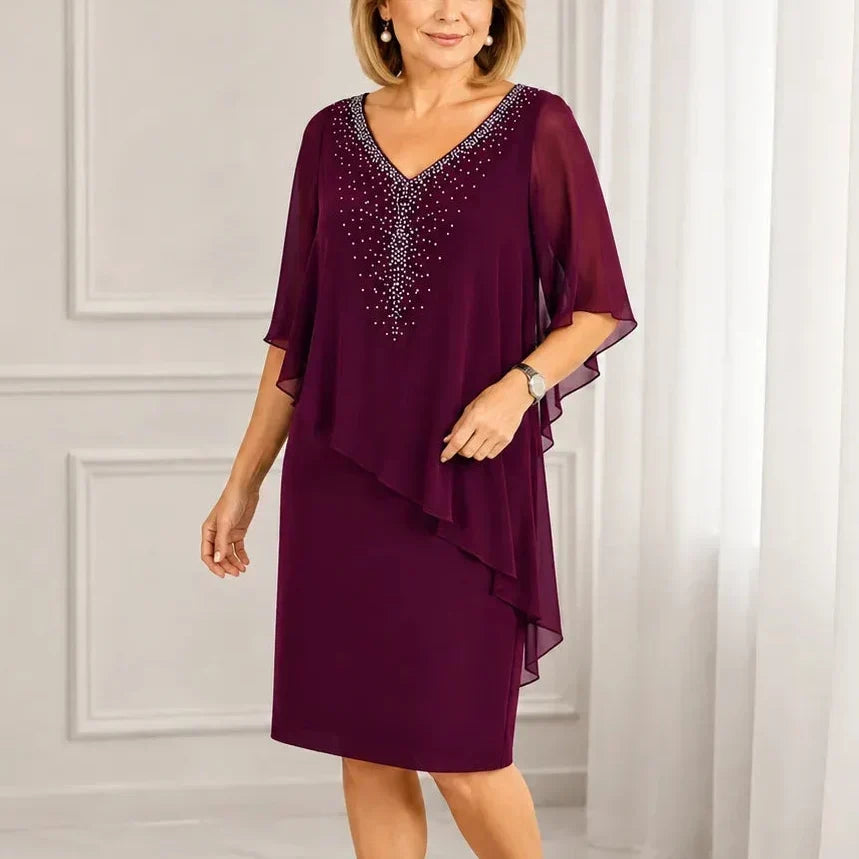 Lynda | Draped Overlay Dress